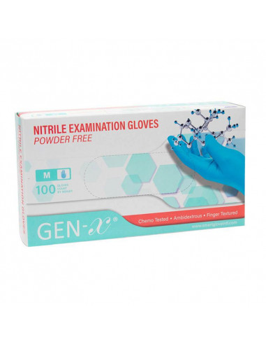 Guantes de nitrilo Gen-X sin polvo azul 100 uds.