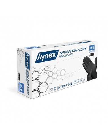 Hynex Nitrile Gloves Powder Free Black 100 kpl