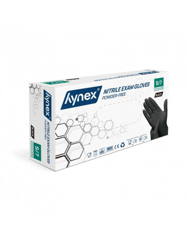 Hynex Nitrile Gloves Powder Free Black 100 kpl