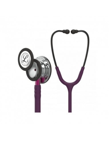 Littmann Classic III Stethoscoop 5960 spiegelend borststuk, pruimkleurige slang, roze steel en rookkleurige headset 2de kans