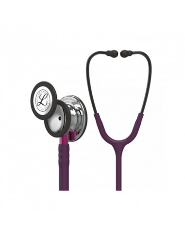 Littmann Classic III Stethoscope 5960 peilattu rintaosa, luumunvärinen letku, vaaleanpunainen varsi ja savunväriset kuulokkeet 2