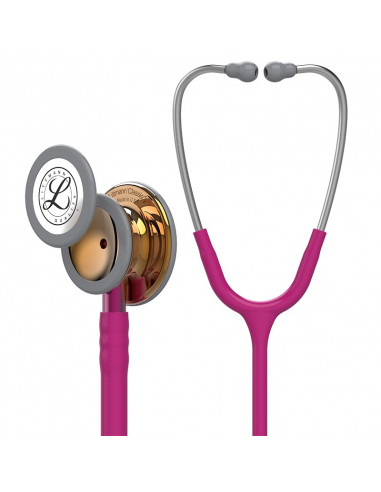 3M Littmann Classic III Stethoscope 5647 prsni element bakrene boje poput zrcala, osnova prsnog elementa i cijev boje fuksije