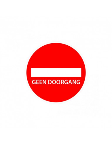 Vloersticker geen doorgang rood Ø200mm