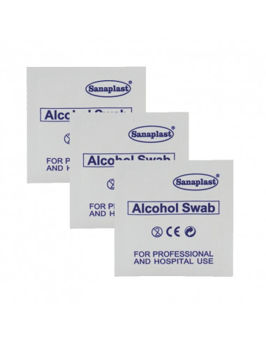 Chusteczki nasączone alkoholem 6,5 x 3 cm 100 sztuk