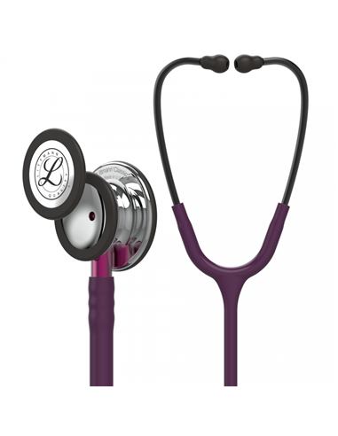 Littmann Classic III Stethoscope 5960 mirror chestpiece, plum-colored tube, pink stem and smoke-colored headset, 69 cm