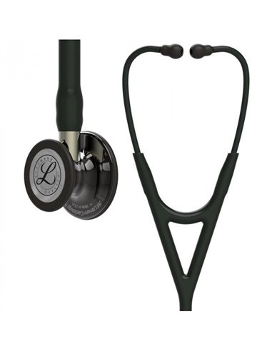 Littmann Cardiology IV Stethoskop, rauchfarbenes Bruststück, schwarzer Schlauch, Champagnerschaft, schwarzes Headset, 6204