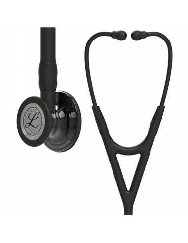 Littmann Cardiology IV StethoscopeHigh Polish Smoke-Finish Chestpiece, Black Tube, Black Stem and Black Headset, 27 inch, 6232