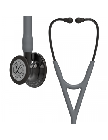Stetoscopio Littmann Cardiology IV con finitura fumé lucida, tubo grigio, stelo fumé e...
