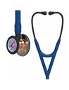 Littmann Cardiology IV Stethoscope High Polish Rainbow-Finish Chestpiece, Navy Tube, Black Stem and Black Headset, 27 inch, 6242